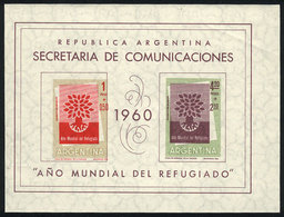 ARGENTINA: GJ.HB 16A, World Refugee Year, Souvenir Sheet Printed On Imported Unsurfaced Paper, With Variety: $1+0.50 OFF - Hojas Bloque