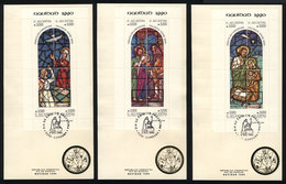 ARGENTINA: GJ.HB 93/95, 1990 Christmas, Set Used On First Day Covers And Cards, VF Quality - Hojas Bloque