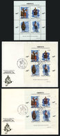 ARGENTINA: GJ.HB 100, Argentino-Brazilian Expo - Gauchos, Souvenir Sheet + S.sheet On FDC + S.sheet On A First Day Card, - Hojas Bloque