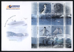 ARGENTINA: GJ.HB 176, Argentine Antactica, Souvenir Sheet Used On A FDC Cover, VF Quality - Hojas Bloque