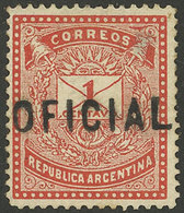 ARGENTINA: GJ.2, 1c. Little Envelope, Perf 14¼, Horizontal Overprint, VF, Rare! - Oficiales