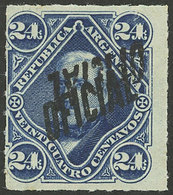 ARGENTINA: GJ.24b, 24c. San Martín, Rouletted, With Double Overprint Var., One Inverted, VF, Rare! - Oficiales
