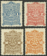 ARGENTINA: GJ.46/9, Telégrafo De La Provincia De Buenos Aires, Cmpl. Set Of 4 Values, VF Quality - Telegrafo