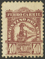 ARGENTINA: GJ.62, 40c. Ferrocarril Argentino Del Este, Unused, Without Gum, VF, Extremely Rare! - Telégrafo