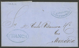 ARGENTINA: BUE15B + BUE16, Entire Letter Sent To Mendoza On 14/AP/1856, With Comments About The Conflicts With Indigenou - Préphilatélie