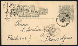 ARGENTINA: 4c. Postal Card Sent To Buenos Aires On 26/OC/1885, With Datestamp Of SAN LUIS And Arrival Marks, VF Quality - Lettres & Documents