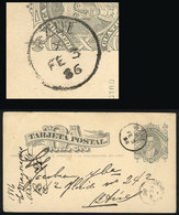 ARGENTINA: 4c. Postal Card Sent To Buenos Aires On 3/FE/1886, With Datestamp Of AZUL (Buenos Aires) And Arrival Marks - Cartas & Documentos