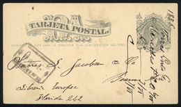 ARGENTINA: 4c. Postal Card Sent To Buenos Aires On 6/JUN/1886, From Mercedes, No Dispatching Cancel But With Arrival Mar - Lettres & Documents