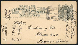 ARGENTINA: 4c. Postal Card Sent To Buenos Aires On 13/AP/1887, With Rectangular Datestamp Of ROSARIO And Arrival Marks,  - Cartas & Documentos