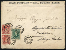 ARGENTINA: Cover Franked With 2c. Vicente López (GJ.53) And Pair Of 5c. Rivadavia (GJ.105) (total Postage 12c.), Sent Fr - Cartas & Documentos