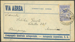 ARGENTINA: 22/AU/1930: Buenos Aires - Asunción (Paraguay), Airmail Cover Franked With 20c., VF Quality - Lettres & Documents