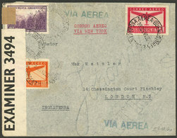 ARGENTINA: Airmail Cover Sent From Buenos Aires To London Via New York On 29/OC/1940, Franked With 40c. Próceres & Rique - Lettres & Documents