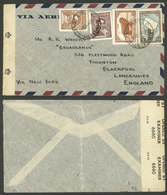 ARGENTINA: 10/OC/1941: Buenos Aires - Blackpool (England) Via New York, Airmail Cover Franked With 5c, 10c And 30c. (on  - Covers & Documents