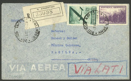 ARGENTINA: Registered Airmail Cover Sent To Basil (Switzerland) On 21/OC/1941, Franked With 40c. Sugar Cane + $1.25 Airm - Storia Postale