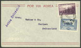 ARGENTINA: Airmail Cover Sent From Buenos Aires To Herisau (Switzerland) On 27/JA/1942, Franked With 40c. Sugar Cane + 2 - Storia Postale