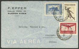 ARGENTINA: 30/JA/1946: Buenos Aires - Herisau (Switzerland), Airmail Cover Franked With 50c. And $1 Airmail + 20c. Mauso - Cartas & Documentos