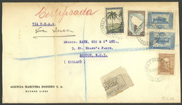 ARGENTINA: Registered Airmail Cover Sent From Buenos Aires To London On 28/JUN/1946, By BSAA, Franked With 1c., $1 And $ - Cartas & Documentos