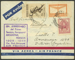 ARGENTINA: 17/MAR/1948: Special Flight Commemorating 20th Anniversary Of 1st Airmail Argentina - France By Cia. Gral. Ae - Cartas & Documentos