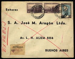 ARGENTINA: Express Cover Sent From "GOBERNADOR CRESPO" (Santa Fe) To Buenos Aires On 4/FE/1952, VF Quality" - Cartas & Documentos