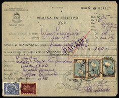 ARGENTINA: Postal Money Order Sent On 16/MAY/1954 To Buenos Aires With Postmark Of "MINA INCAHUASI" (Catamarca), VF Qual - Cartas & Documentos