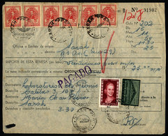 ARGENTINA: Postal Money Order Sent To Buenos Aires On 15/NO/1954 With Postmark Of "SARAH" (La Pampa)" - Briefe U. Dokumente