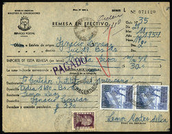 ARGENTINA: Postal Money Order Sent On 27/NO/1954 With Postmark Of "IGNACIO CORREAS" (Buenos Aires) To Buenos Aires City, - Lettres & Documents