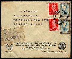ARGENTINA: Cover Sent From "TRENQUE LAUQEN" (Buenos Aires) To Buenos Aires City On 3/AU/1956, VF Quality" - Cartas & Documentos