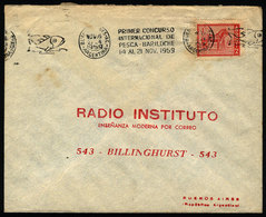 ARGENTINA: Cover Used In Buenos Aires On 16/NO/1959, With Slogan Cancel "First Intl. Fishing Contest - Bariloche 14 To 2 - Cartas & Documentos