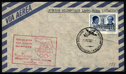 ARGENTINA: 20/AU/1960 Fight To The Olympic Games Buenos Aires - Roma, Cover With Special Postmarks Of Argentina And Ital - Cartas & Documentos