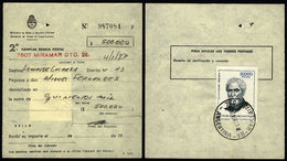 ARGENTINA: Postal Money Order Sent From MIRAMAR (Buenos Aires) To Lomas De Galarza On 4/JA/1983, With INFLA Postage Of $ - Cartas & Documentos