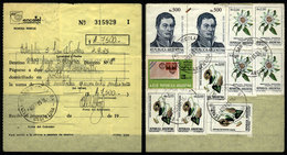 ARGENTINA: Postal Money Order Sent On 4/SE/1985 With Postmark Of "ESTAF. 5 SAN NICOLAS" (Buenos Aires), And MIXED Postag - Lettres & Documents