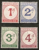 NYASALAND 1950 POSTAGE DUE SET TO 4d SG D1/D4 VERY LIGHTLY MOUNTED MINT Cat £72+ - Nyassaland (1907-1953)