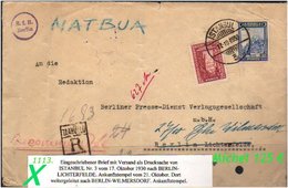 EARLY OTTOMAN SPECIALIZED FOR SPECIALIST, SEE....E - Geschäftsbrief Nach Berlin - Seltene Luftpost - Storia Postale