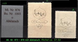 EARLY OTTOMAN SPECIALIZED FOR SPECIALIST, SEE....Mi. Nr. 873 + 76 Mit Zarten Abklatsch - Unused Stamps