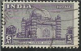 INDIA INDE 1949 TOMB OF MUHAMMAD ADIL SHAH, BIJAPUR 6a USATO USED OBLITERE' - Gebruikt