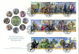 ONU New-York Genève Vienne 2019 - The ILO Centenary Le Centenaire De L'OIT 100 Jahre ILO FDC Triple - IAO