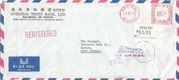 Macau 1977 Meter Pitney Bowes “Automax” PB3 Registered Cover - Storia Postale