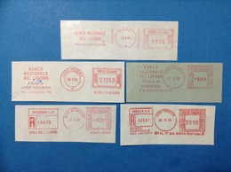 ITALIA AFFRANCATURA MECCANICA ROSSA EMA RED LOTTO 5 BANCA NAZIONALE DEL LAVORO MODENA TREVISO FIRENZE MACERATA - Machine Stamps (ATM)