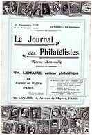 Le Journal Des Philatélistes - Novembre 1912 - LEMAIRE - Samoa Et Ses Timbres - Philately And Postal History