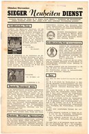 SIEGER - Neuheiten - DIENST - Octobre 1943 -  Période Guerre - Other & Unclassified