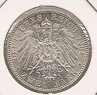 GERMANY ALLEMAGNE ALEMANHA 2 MARK 1901 PRUSSIA UNC?? RARE ET RARE ETAT SILVER 11 *0,900 256 - 2, 3 & 5 Mark Zilver