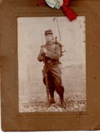 Photo D Un Fantassin En 1914 ,format Photo 12/17,carton Format 19/23 - Krieg, Militär