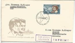 HUNGRIA PRIMER VUELO SWISSAIR BUDAPEST ZURICH 1965 - Storia Postale