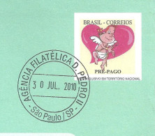 BRAZIL Envelope Prepaid Stationery - CUPID ANGEL ARROW HEART LOVE VALENTINE - New (GN 0329) - Postwaardestukken