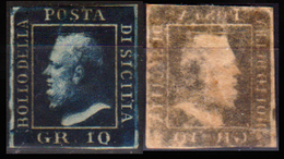 Sicilia-040 - Emissione 1859:  Sassone N. 12 (o) Used - Senza Difetti Occulti. - Sicile