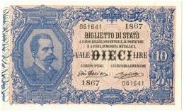 10 LIRE BIGLIETTO DI STATO EFFIGE UMBERTO I 10/04/1915 QFDS - Andere