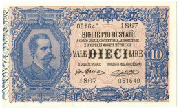 10 LIRE BIGLIETTO DI STATO EFFIGE UMBERTO I 10/04/1915 SUP+ - Sonstige