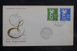 SARRE - Enveloppe FDC 1958 - Europa - L 34767 - FDC