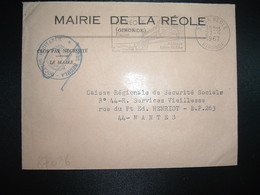 LETTRE MAIRIE OBL.MEC.27-9 1967 33 LA REOLE GIRONDE Camping Piscine Abbaye Bénédictine - Sonstige & Ohne Zuordnung