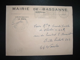 LETTRE MAIRIE BASSANNE OBL.MEC.4-3 1967 33 LA REOLE GIRONDE Camping Piscine Abbaye Bénédictine - Other & Unclassified